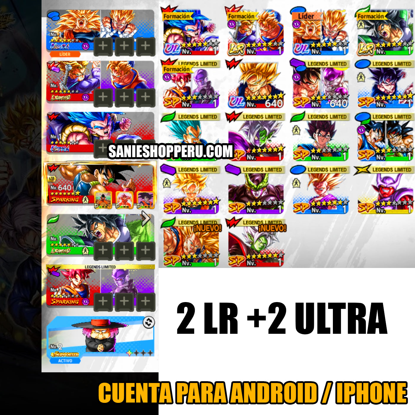 Goku ssj3 & Vegeta ssj2 ULTRA + Gohan y Trunks LR + Broly LR + Gogeta Blue 2026 ULTRA + 13 LL | DRAGON BALL Legends Cuenta