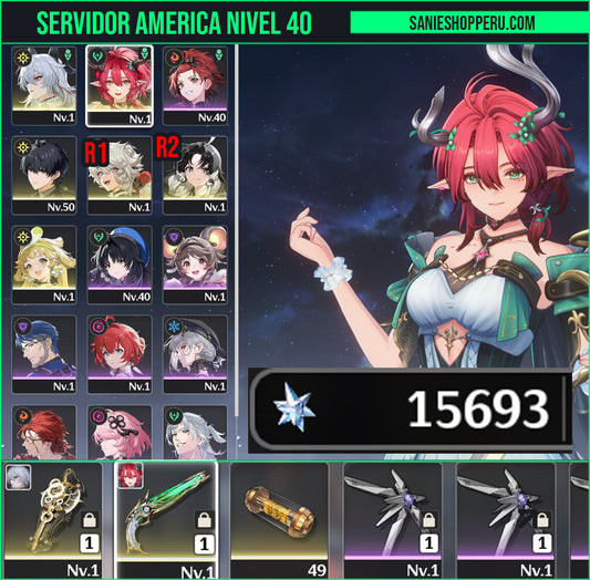 [Nivel 40]✔️Cumpleaños libre | 15693 Astritas 💎| Zani + Arma 5⭐(Veredicto del destello)+  Ciaccona + Arma 5⭐( Aria del bosque )  Jianxin R2+ Veritas + Lingyang R1 | Wuthering Waves Cuenta reroll