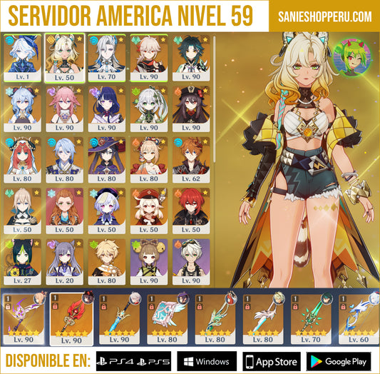 [AR 59] ⭐️Furina + Xilonen + Neuvillette + Kazuha + Xiao + Ganyu + Yae Miko + Raiden Shogun + Nahida + Hu Tao + Nilou + Ayato + Yoimiya + Tartaglia + Klee + Mona + Jean + Qiqi + Diluc + Tighnari + Keqing + Qiqi