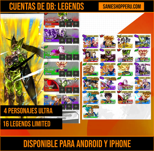 [Android & Iphone] 4 ULTRAS⭐️Cell Perfecto 1 estrella roja ULTRA + Freezer máximo poder 1 estrella roja ULTRA + Zamasu fusionado ULTRA + SSJ2 Gohan chico ULTRA + Zamasu fusionado LL +Trunk chico LL + 16 LL