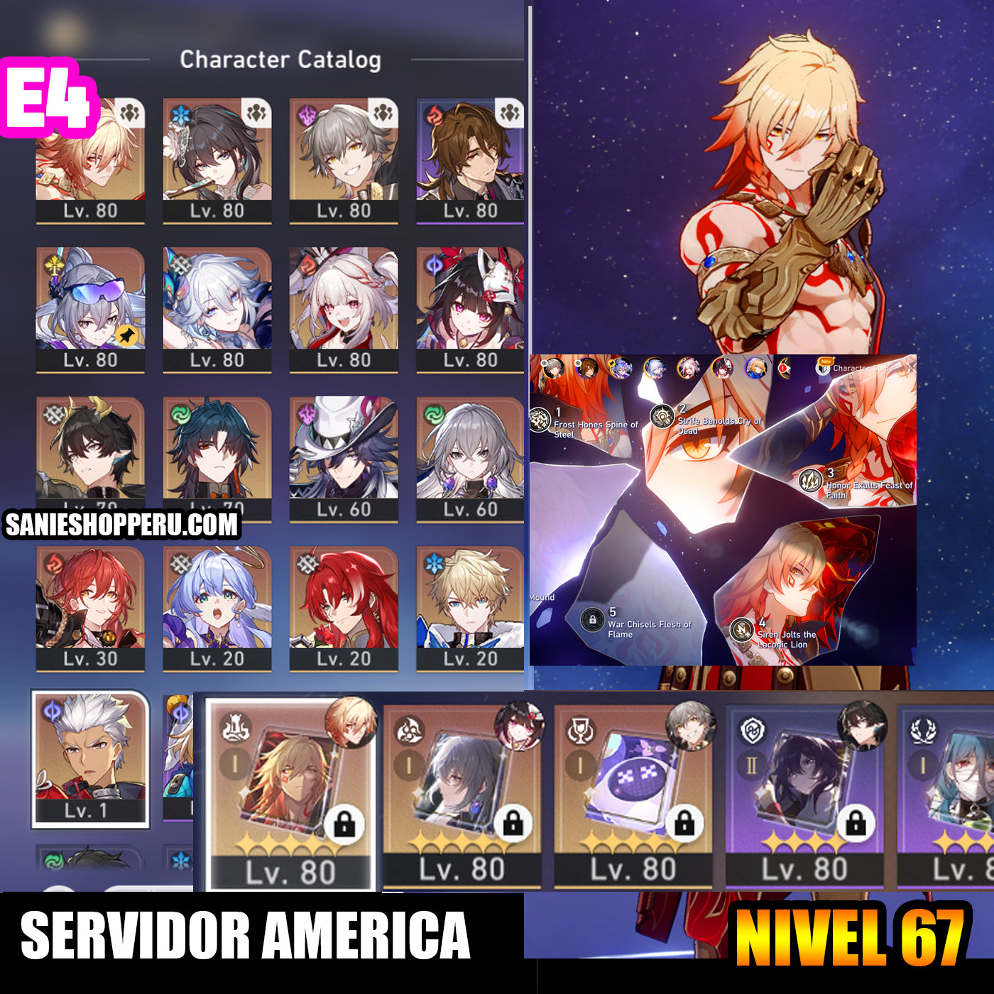 NA [Lvl 67] Mydei E4 + Cono , Yao Guang + Sparxie + Silver Wolf Lvl 999 + Archer + AshVeil + Ruan Mei + Robin + Sparkle + Blade + Dan Heng Permansor Terrae + Argenti + Bronya E1 + Himeko + Gepard