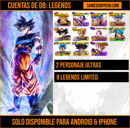 [Android & iPhone]  ⭐️ Majin Vegeta + Pre-Ultrainstinto Goku [ULTRA] | ⭐️ 8 Legends Limited | Dragon Ball: Legends Cuenta Reroll