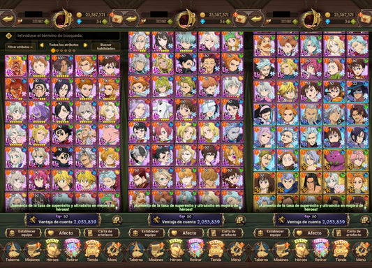 🔥🌍 LVL 68 GLOBAL • 2M+ CC ⚔️ • 78 UR / 14 SSR 🎮 • MAEL ÁNGEL DE LA DESESPERACIÓN 🪽+ ESCANOR INDOMABLE +2 🦁 + ARTURO DEL CAOS UR +3 ☠️ + MELIODAS REY DEMONIO 👑 + 2 PERSONAJES COLLAB⭐️ + REY DEMONIO TIRANO💥