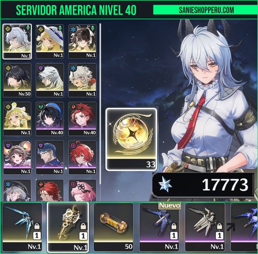 [Nivel 40]✔️Cumpleaños libre | 17773 Astritas 💠 , +33 Mareas radiantes💎| Zani + Arma 5⭐ ( Veredicto del destello ) + Phoebe, Zhezhi , Calcharo , Verina , Lingyang , Ondas cósmicas| Wuthering Waves Cuenta reroll