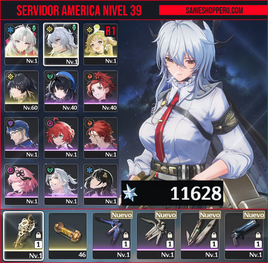 [Nivel 39] Cumpleaños Libre ✅ | 11628 Astritas 💎 |  ⭐ Zani + Arma + Carlotta + Verina R1  | Wuthering Waves Cuenta Reroll