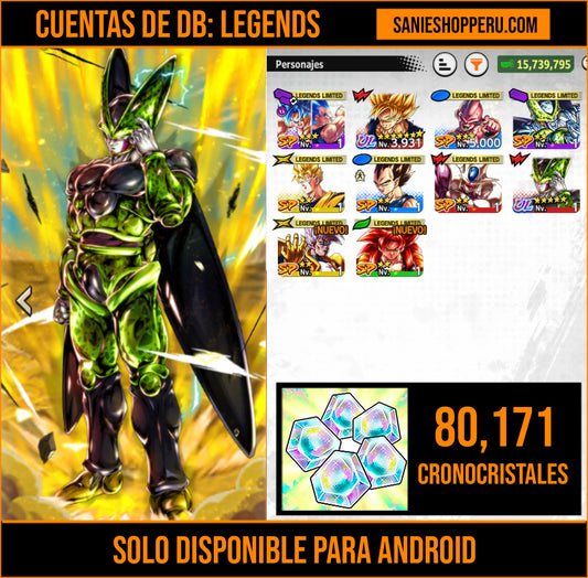 [Android] ⭐️ 1 ULTRA — Cell Perfecto + 8 LL 💎80,171 Cronocristales💎