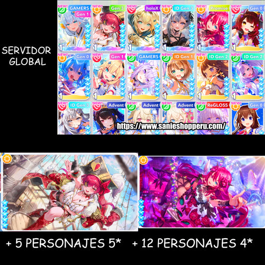 [GLOBAL] Lvl 5 ⭐️| 5 Personajes 5⭐️|+ 12 personajes 4⭐️ | hololive Dreams cuenta reroll