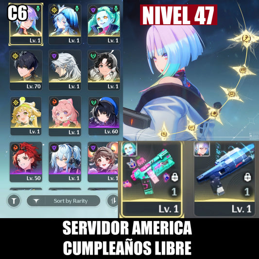 Lucy C6 + Arma , Rebecca + Arma + Shorekeeper + Verina , Encore , Calcharo| Wuthering Waves CUENTA REROLL