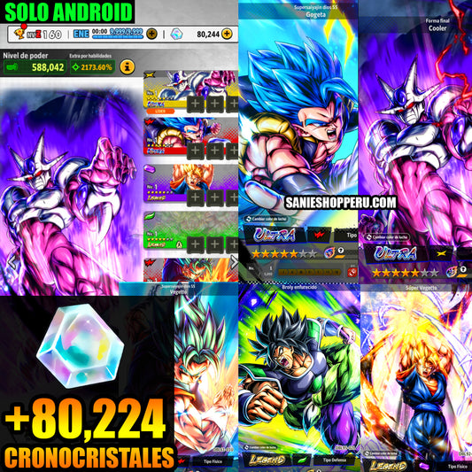 [CUENTA RARA🍀] [ANDROID] 80,224 Cronocristales💎 + Forma Final Cooler ULTRA + Supersaiyajin dios SS Gogeta 2026 ULTRA + Broly Enfurecido LEGEND + Súper Vegetto LEGEND + Supersaiyajin dios SS Vegetto ULTRA + 12 LL |DRAGON BALL Legends Cuenta