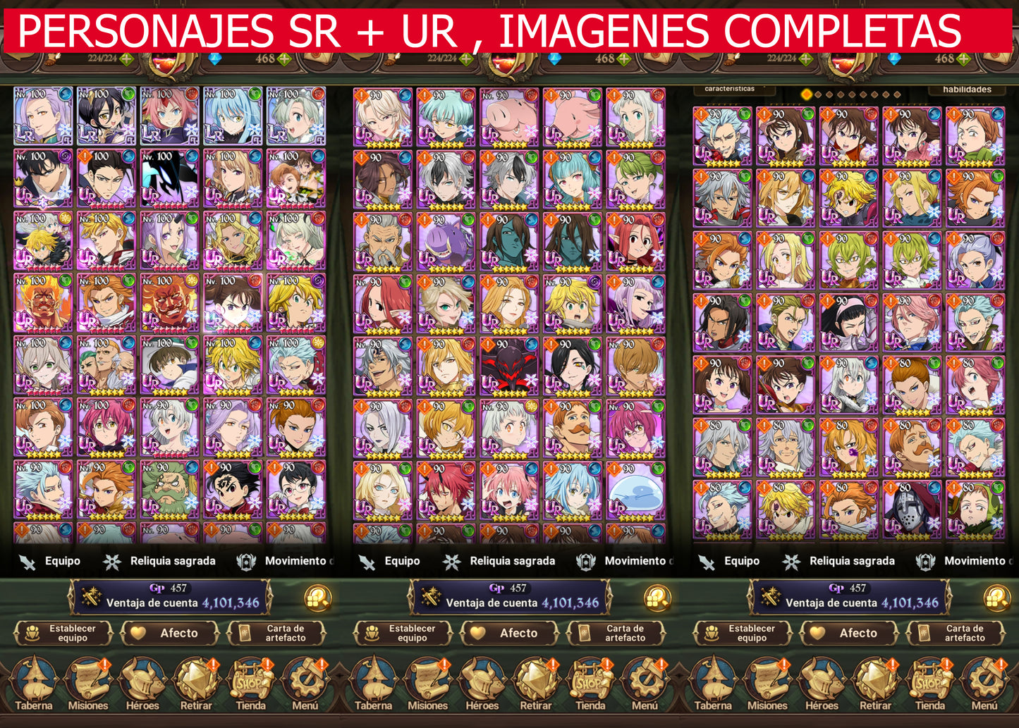 [Server Global Rank 129] ⭐️4,1M + "Nuevo" Dios del Sol Freyr UR⭐️+5 LR + 109 SSR +SOLO LEVELING COLLAB