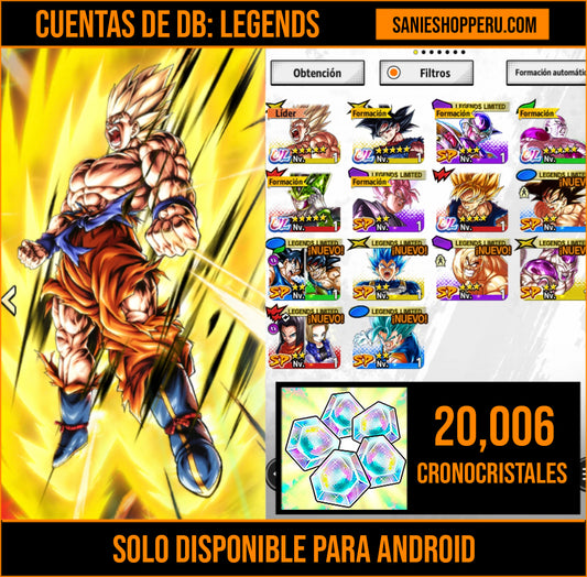 [Android] ⭐️ 4 ULTRAS — Cell Perfecto + Pre-Ultra Instinto Goku + SS Goku + Forma Final Freezer + 💎20,148 Cronocristales💎