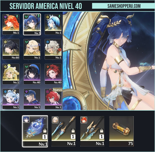 [Nivel 40] Cumpleaños Libre ✅ | Iuno + Arma + Augusta + The Shoorekeeper + Cartethyia | Cuenta Reroll Wuthering Waves