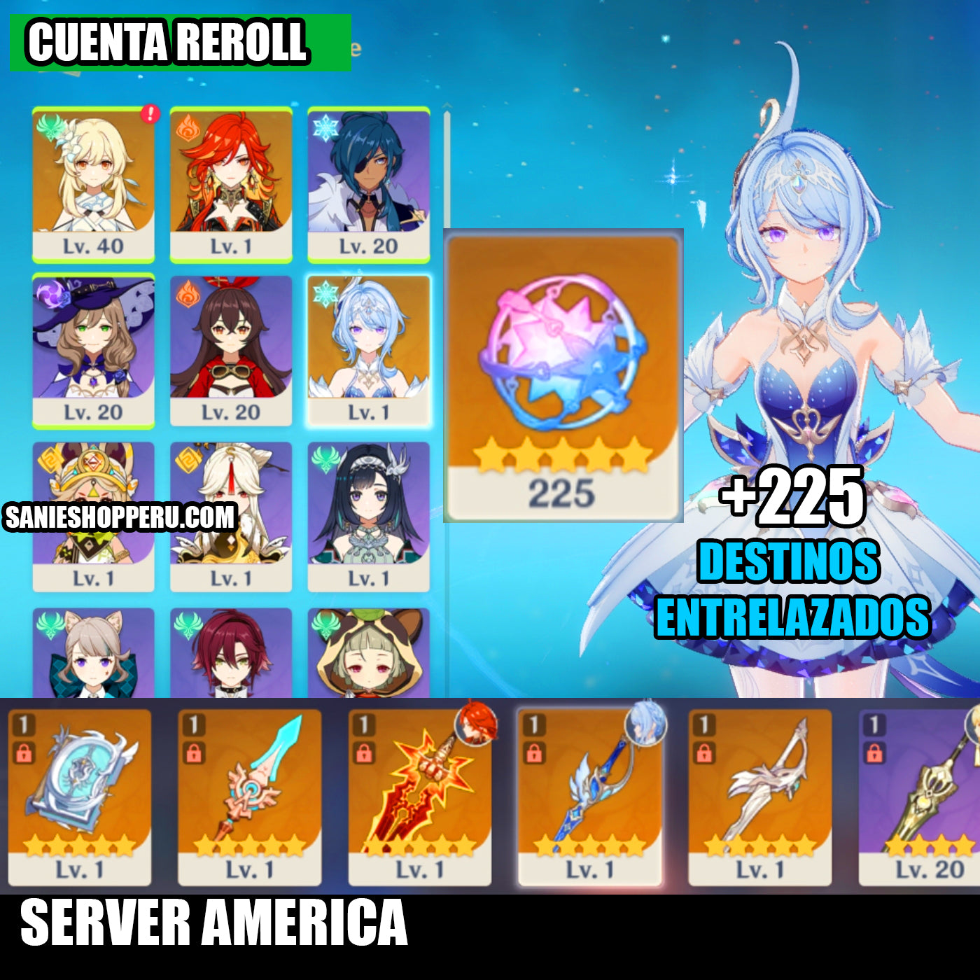 [Nivel 55] ⭐️225 Deseos + Odette + Arma + Mavuika + Arma ⭐️CUMPLEAÑOS LIBRE