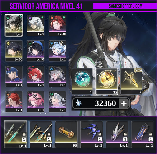 [Nivel 41] 32,360 Astritas 💎 | Qiuyuan + Arma | Wuthering Waves Cuenta Reroll