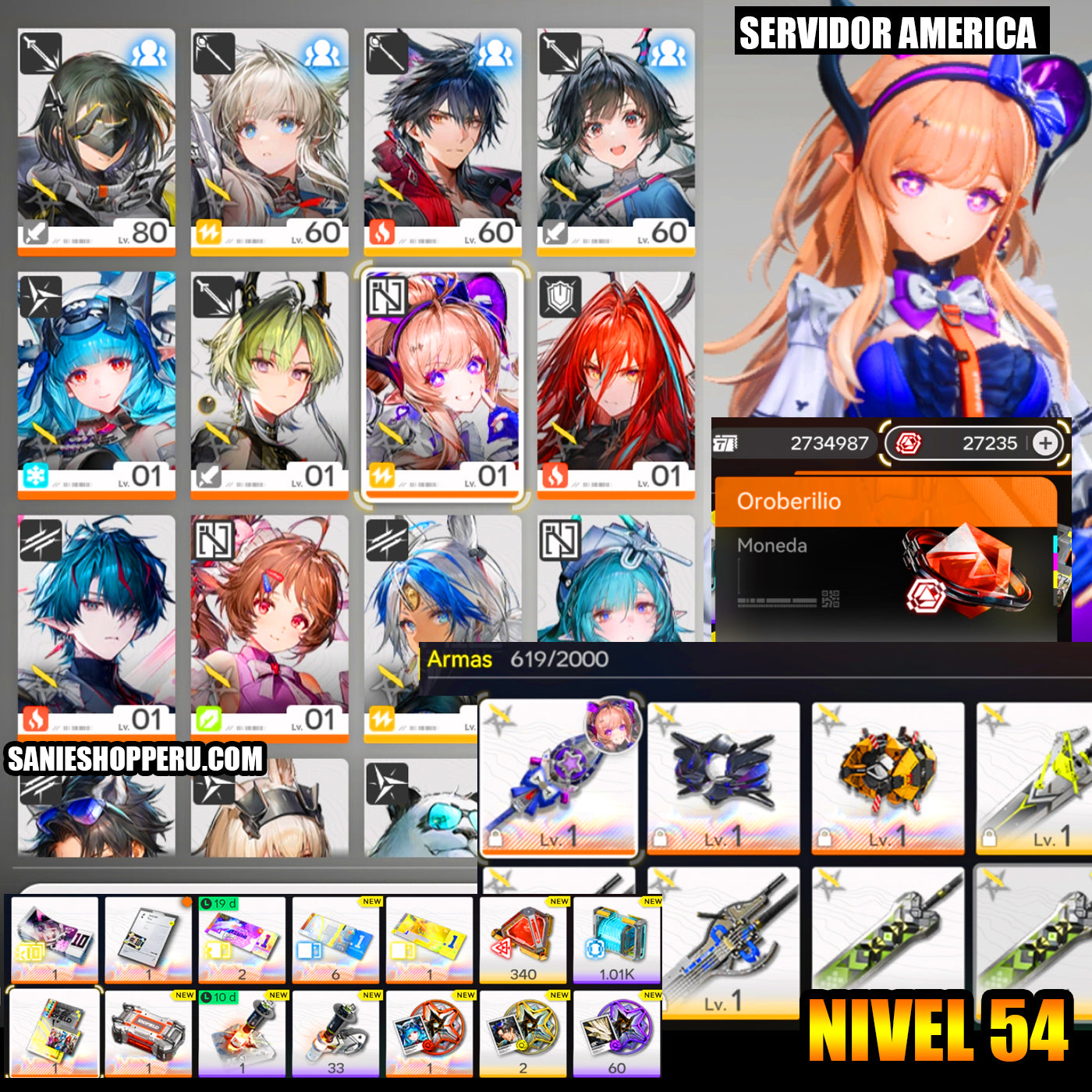 NA Lvl 54 | + 27235 Oroberilio ♦️ + Liino + Debut nocturno deslumbrante + Camille + Last Rite + Ember + Lifeng + Ardelia +