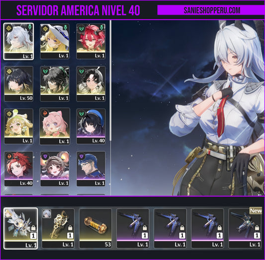 Nivel 40 | Phoebe + Arma + Zani + Ciaccona + Qiuyan | Cuenta Reroll Wuthering Waves