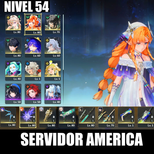 [Nivel 54] Sigrika + Arma 5⭐️, Lucilla + Lynae + Arma 5⭐️, Zani + Arma 5⭐️, Qiuyuan + Arma 5⭐️, Verina + Lingyang