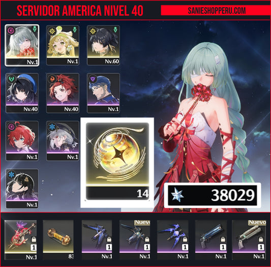 [Nivel 40] Cumpleaños Libre ✅ | 38029 Astritas 💎 |  ⭐ Phrolova + Arma | Wuthering Waves Cuenta Reroll