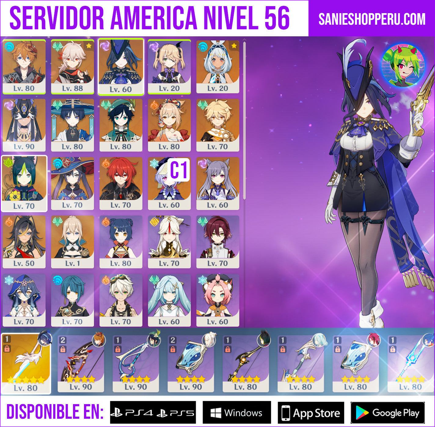 [AR 56] ⭐️Tartaglia + Kazuha + Clorinde + Mualani + Cyno + Trotamundos + Venti + Yoimiya + Qiqi C1 + Tighnari + Mona + Diluc + Keqing + Dehya + Jean