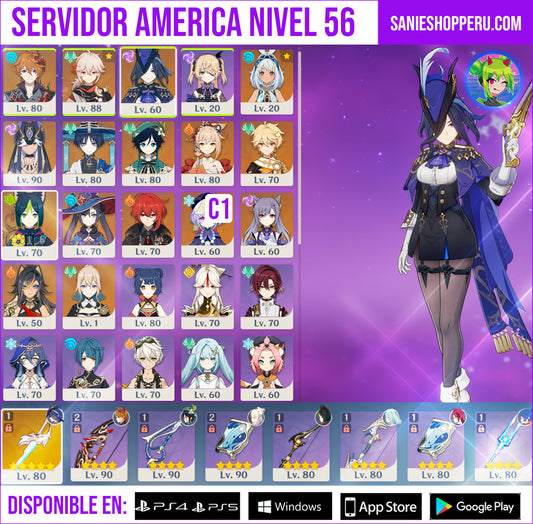 [AR 56] ⭐️Tartaglia + Kazuha + Clorinde + Mualani + Cyno + Trotamundos + Venti + Yoimiya + Qiqi C1 + Tighnari + Mona + Diluc + Keqing + Dehya + Jean