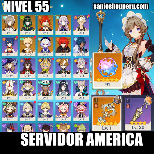 [Nivel 55] ⭐️91 Deseos + Sandrone + Arma , Citlali + Nefer + Mavuika + Diluc + Qiqi⭐️CUMPLEAÑOS LIBRE