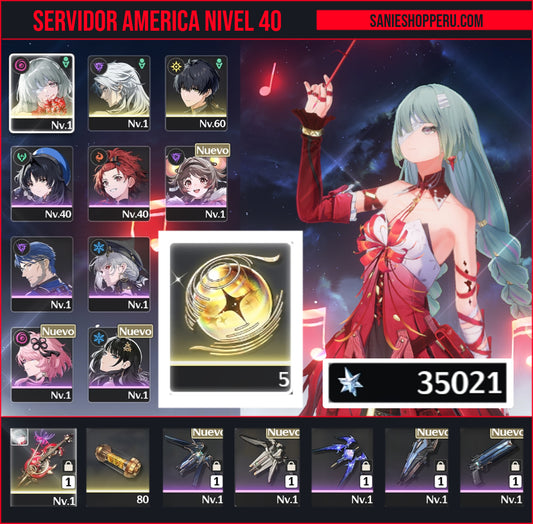 [Nivel 40] Cumpleaños Libre ✅ | 35021 Astritas 💎 |  ⭐ Phrolova + Arma | Wuthering Waves Cuenta Reroll