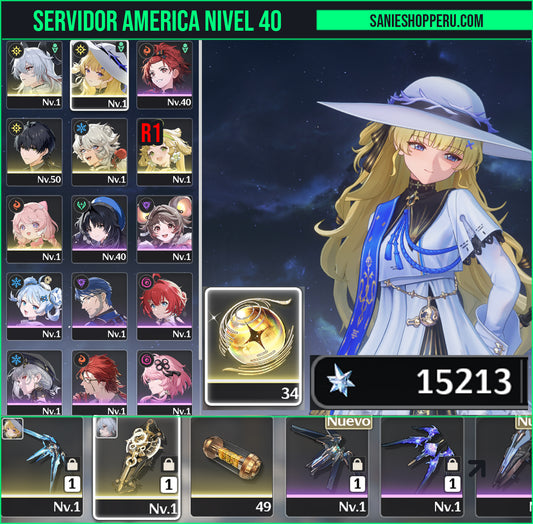 [Nivel 40]✔️Cumpleaños libre | 15213 Astritas 💠 , +34 Mareas radiantes💎| Zani + Arma 5⭐ ( Veredicto del destello ) +Encore + Veritas R1 + Lingyang , Ondas cósmicas| Wuthering Waves Cuenta reroll