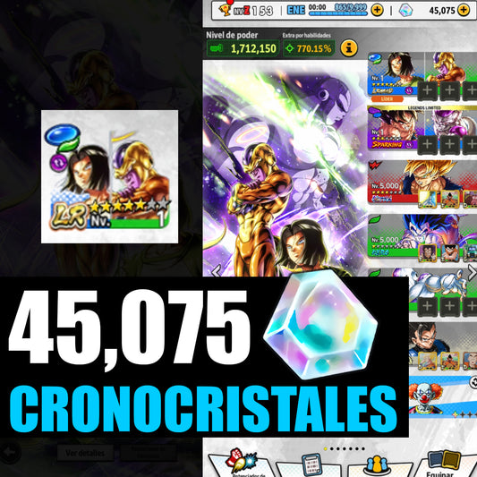 [ANDROID] 45,075 Cronocristales💎 Androide 17 & Golden Freezer LR | DRAGON BALL Legends Cuenta