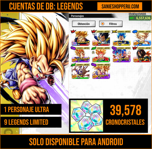 [Solo Android] ⭐️ 9 LEGENDS LIMITED ⭐️ + 💎39,578 Cronocristales💎