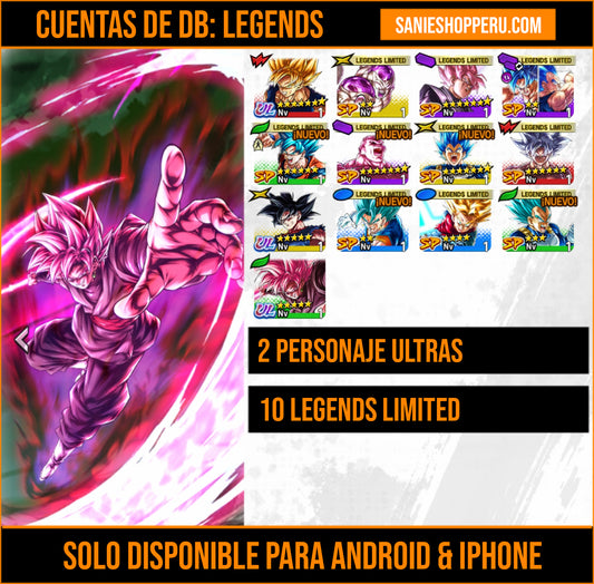 [Android & iPhone]  ⭐️ Supersaiyajin Rosa Goku Oscuro [ULTRA]+ Pre-Ultrainstinto Goku [ULTRA] | ⭐️ 10 Legends Limited | Dragon Ball: Legends Cuenta Reroll