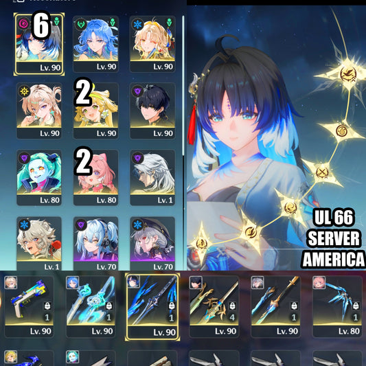 NA UL66| Yangyang Xuanling S6 + Azure Oath , Qingxiao + Glint of Clouds , Suisui + Rebecca + Verina S2 + Calcharo + Encore S2 + Lingyang | CUMPLEAÑOS LIBRE