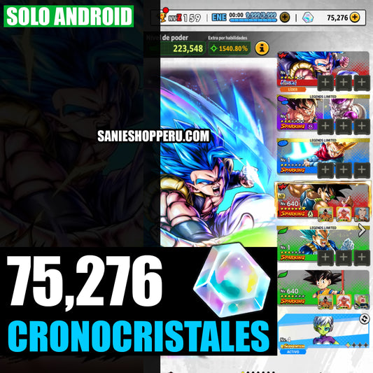 [ANDROID] 75,276 Cronocristales💎+ ANIVERSARIO Gogeta Blue ULTRA 2026 | DRAGON BALL Legends Cuenta
