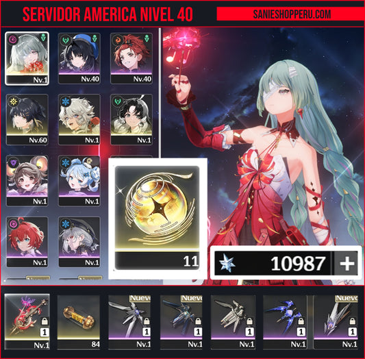 [Nivel 40] Cumpleaños Libre ✅ | 10987 Astritas 💎 |  ⭐ Phrolova + Arma | Wuthering Waves Cuenta Reroll