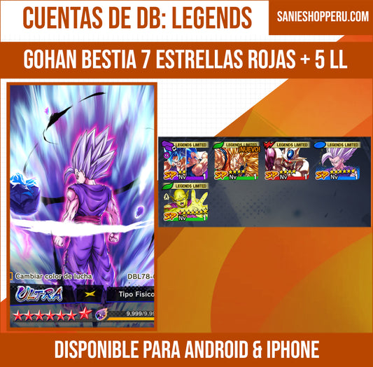 [Android & iPhone] ⭐️ GOHAN BESTIA 7 ESTRELLAS ROJAS ⭐️ +5 LL