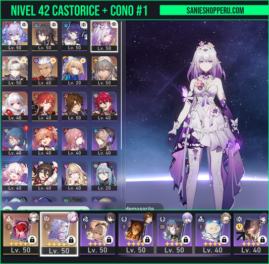 [Nivel 42] Castorice + Cono , Ruan Mei + Firefly + Archer + Bailu + Clara + Himeko