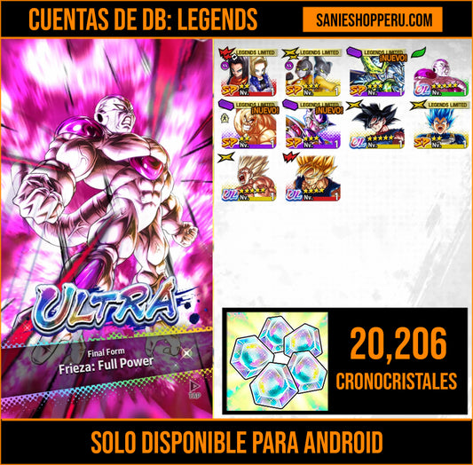 [Android] ⭐️ 3 ULTRAS — Pre-Ultra Instinto Goku + SS Goku + Forma Final Freezer + 💎20,206 Cronocristales💎
