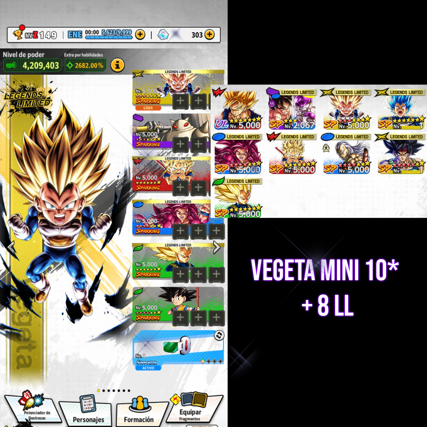[Android & iPhone] Vegeta Mini SSJ3 LL 10*⭐️+ SSJ4 Goku DAIMA LL 11*⭐️
