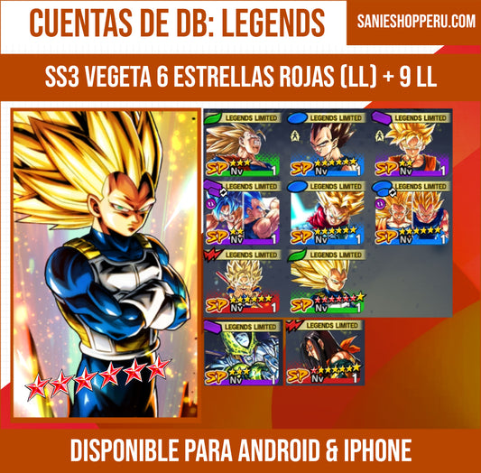 [Android & iPhone ⭐️ SS3 VEGETA 6 ESTRELLAS ROJA⭐️ + 9 LL