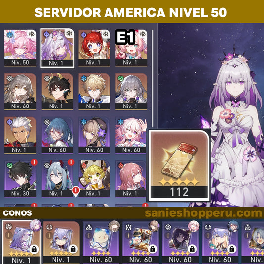 [TL 50] ⭐️ 112 Deseos⭐️ Cyrene + Hyacine E1+ Castorice + Cono + Tribbie + Dan Heng (Permansor Terrae) + Archer + Gepard E1 + Bronya E2 — Cuenta Reroll Honkai: Star Rail