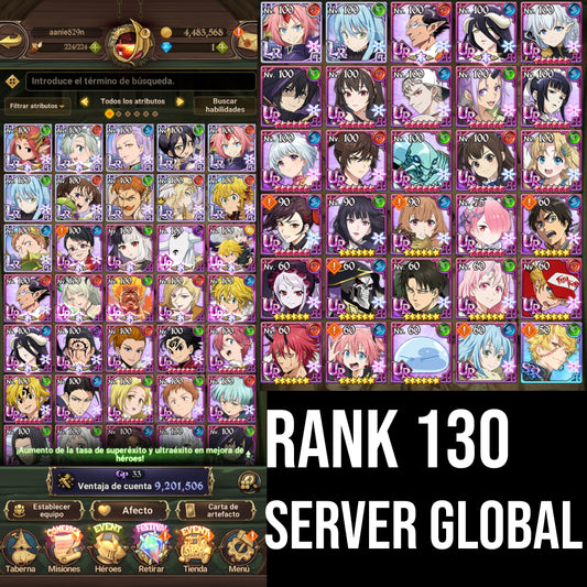 [Server Global Rank 130] ⭐️9,2M + 11 LR + 255 UR + 30 COLLAB