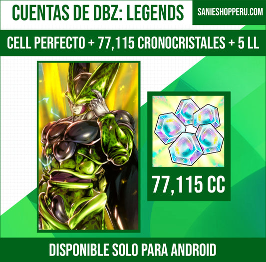 [Solo Android] ⭐️Cell Perfecto ULTRA⭐️ + 💎77,115 Cronocristales💎 + 5 LL
