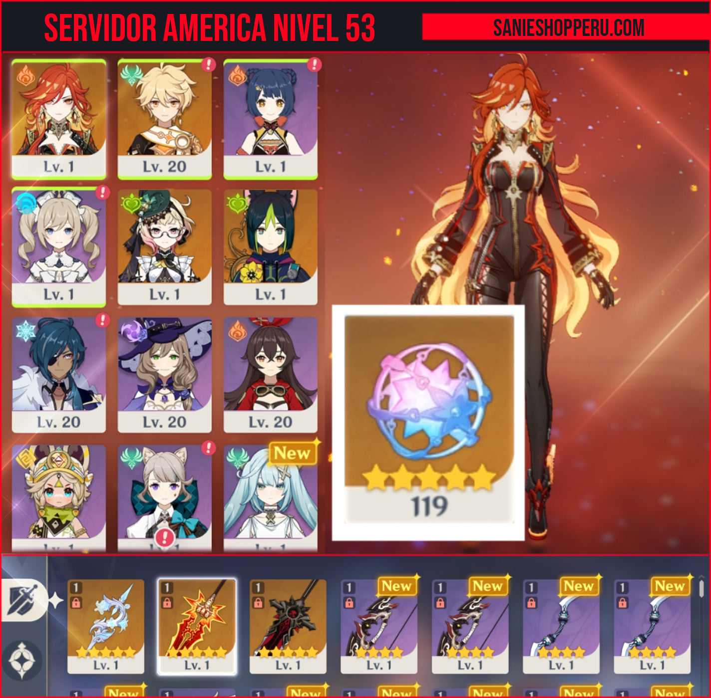[AR 53] ⭐️[CUMPLEAÑOS LIBRE 🎂]Mavuika + Arma , Emilie + Arma, Tighnari , +119 Destinos Entrelazados