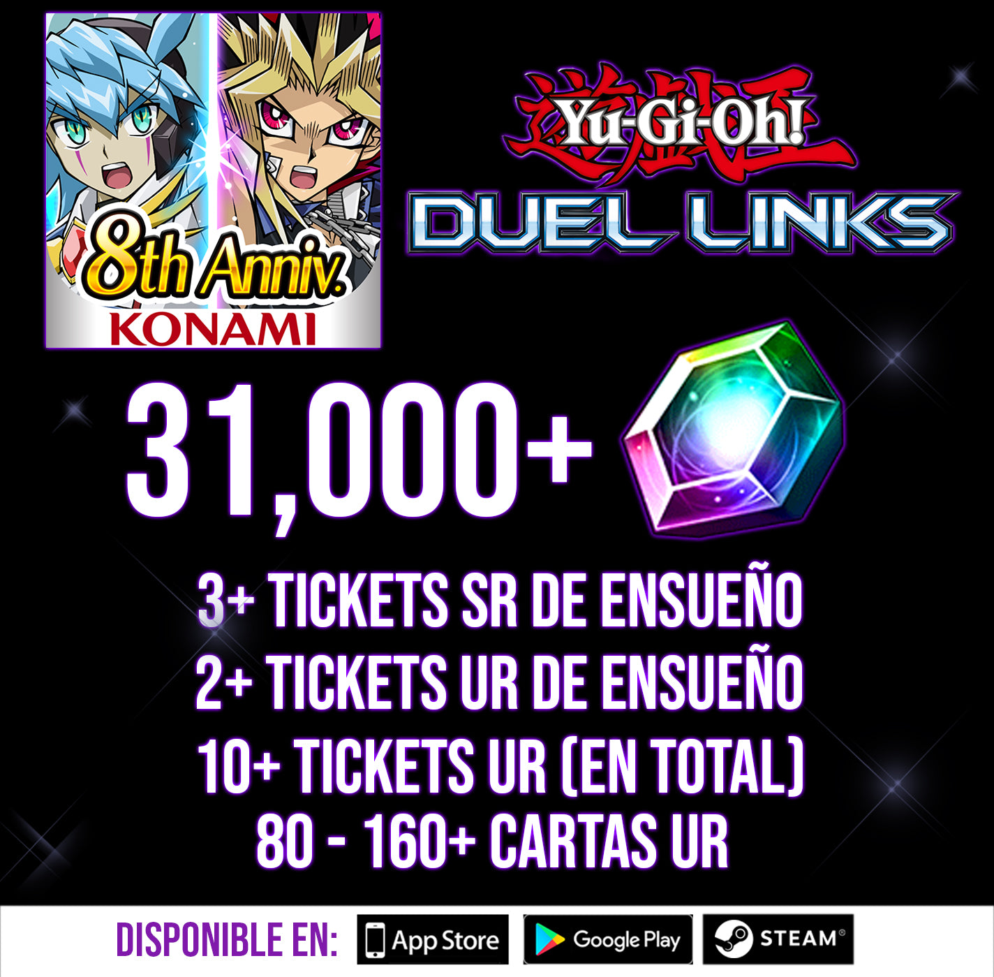 [CUENTA][GLOBAL] 31000+ Gemas Yu-Gi-Oh! Duel Links CUENTA FARMEADA
