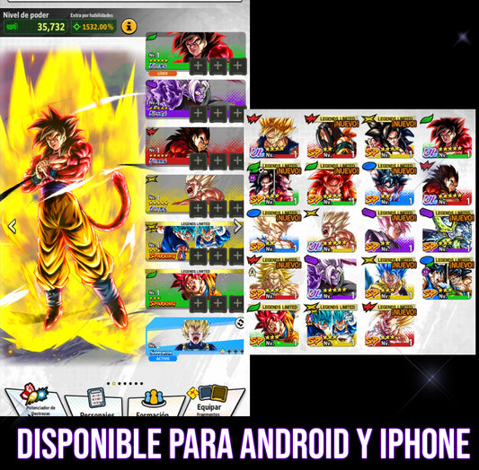 [Android & iPhone] SSJ4 Goku ULTRA + SSJ4 Vegeta ULTRA + Zamasu ULTRA + SSJ GOKU NAMEK ULTRA + 14 LL