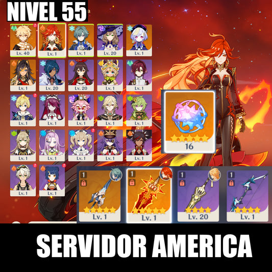 [Nivel 55] ⭐️16 Deseos + Mavuika + Arma , Lohen + Arma ⭐️CUMPLEAÑOS LIBRE