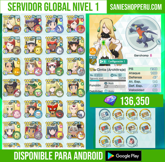 136,350 GEMAS 💎 | Lionel Architraje + Cintia Architraje + Eco Architraje + Plata Architraje + Plata Neocampeon + Rojo Traje S, Rayo  + 74⭐ | Pokémon Masters EX Cuenta inicial