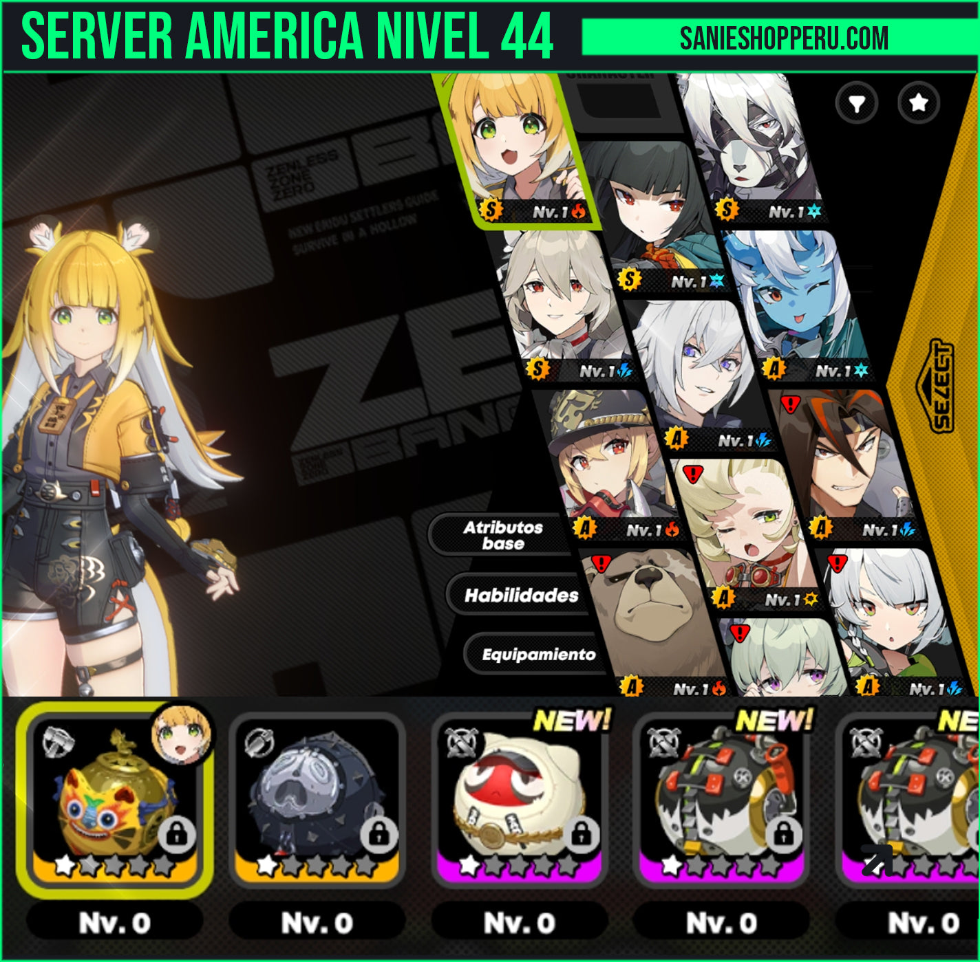 [Nivel 44] ⭐️Ju Fu + Arma (Rugiente urna de la fortuna), Miyabi , Lycaon C1 , Rina