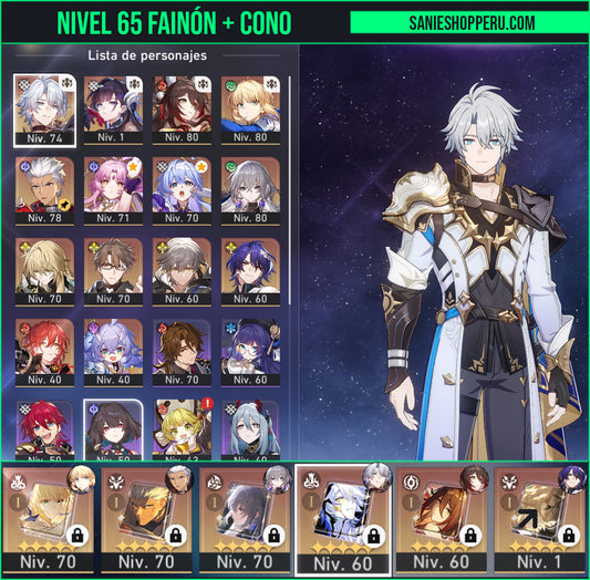 [Nivel 65] CUMPLEAÑOS LIBRE! Fainón + Cono + Hysilens + Saber + Cono + Archer + Cono + Fugue + Cono + Robin + Luocha + Fu Xuan + Dr. Ratio + Bronya + Bailu + Himeko + Welt