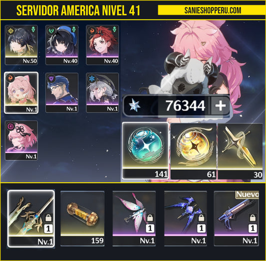 [Nivel 45] Cumpleaños Libre ✅ |💎 140 Marea Lustrosa + 61 Marea Radiante + 30 Marea Forjada + 76344 Astritas 💎 | Cuenta Reroll Wuthering Waves