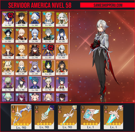 [AR 58] ✨ Raiden Shogun C2 + Zhong Li + Furina + Neuvillette + Nahida + Venti + Kazuha + Ganyu + Alhaitham + Yelan + Tartaglia + Hu Tao + Arlecchino + Xilonen